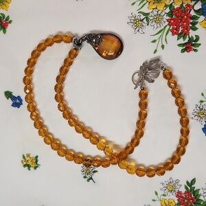 Glass Bead Necklace Statement Piece